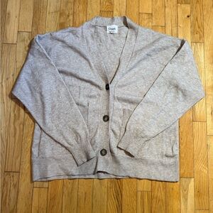 Women's tanish gray Cardigan Sweater #702